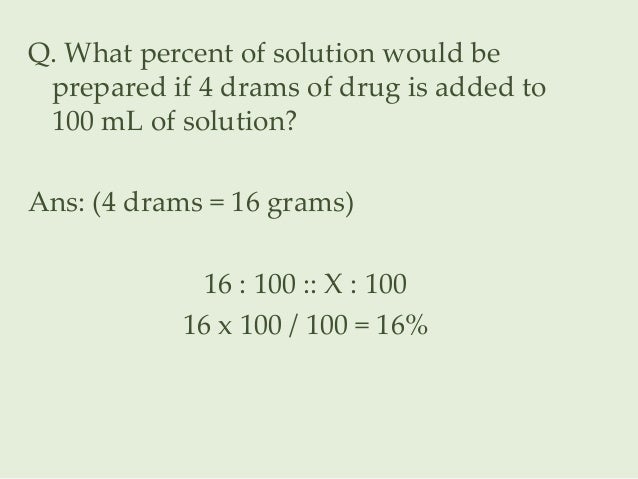 drug calculation for patient