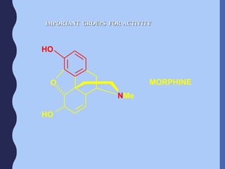 O
NMe
HO
HO
MORPHINE
IMPORTANT GROUPS FOR ACTIVITY
 