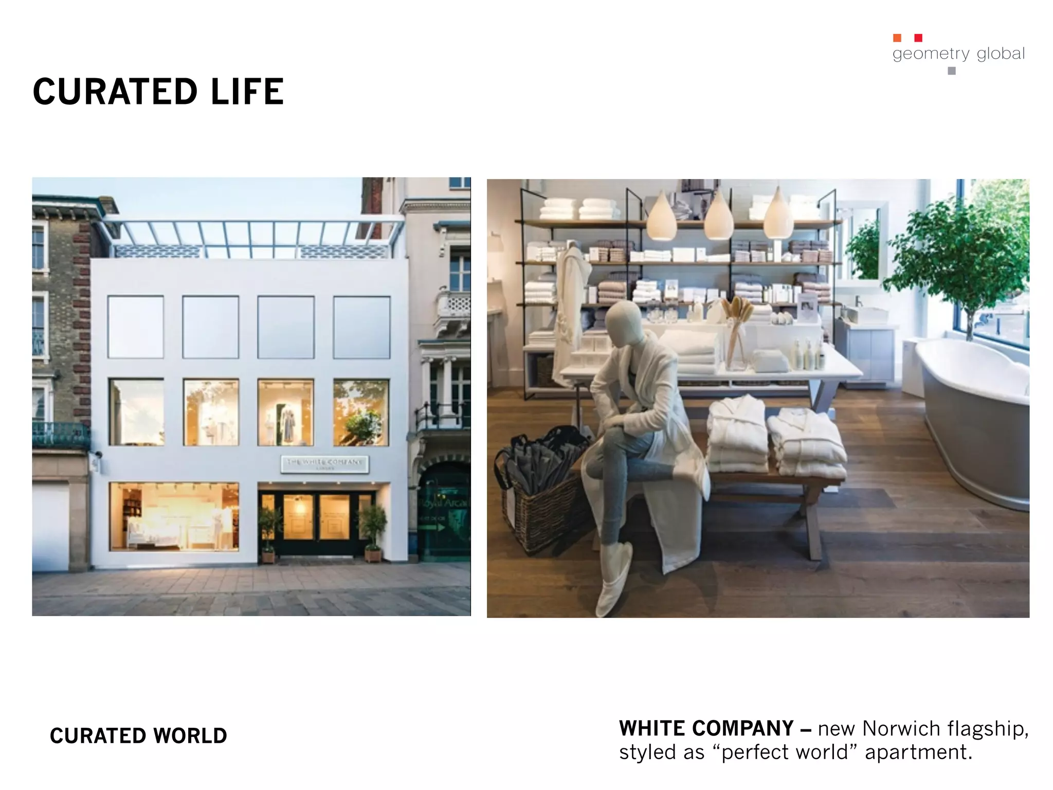 CURATED LIFE
WHITE COMPANY – new Norwich flagship,
styled as “perfect world” apartment.
CURATED WORLD
 