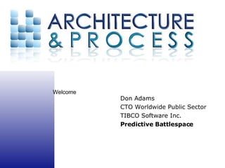 Don Adams CTO Worldwide Public Sector TIBCO Software Inc. Predictive Battlespace 