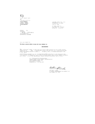 f.) 
U.$. Oepart nent 
of 
Tranaportatlon 
Fadtr•lMotor 
CarTier Safety 
Admlnlatratlo 
n 
Kllln'r .n. 
nUIDtlltr 
N. £.OC.utta7liC 
1(0 If llllln'l AVI 
lniOOIIIIIOt'OII, CA tnu 
OUt .1011 U.'IHa'I'T .JR • 
l.JOO ff av .leNa)' Av• S.C 
•••hlot'on. oc zosto 
.Jwse II. lOOI 
1n teply c-eter to1 
Your VIDOT 110.1 IU2UI 
Aev hv llo • U1421/CII 
'l'llu 5.TUPACTOAY rulng 11 t.bo re ult ot a revuv alld evaluacton ot rt'OU ot.fuy tJ,CJIUo 
nOft I'IY zt, 2001 A SIITtSPM:'IORY rlt1ng I.Ad.i<'atta tlot yovr COO!PiliY hu ldo<{IIICI 
aafety INlJ..eQCMnt control• 1a plaee t.o t.be eate.c.y fttn..l lt.andlcd pruut.bed tn tt 
C. f' II JIS.S. 
f'l•••• •••ure youraelt hat &n)' ec:ittc dettc:teAC&•• fd•ntltled 1.n tbl cevlare:po-rt h&ve 
"••n coti'•Cted. ttc apprac1at.e you.r c_ffor:a c.ov&-td pr tln§r .ator cani.er eatacy c.hrougbouc 
your c:OII'IP&nV tt you 1&ve: qu.eatJoo.a or reqwi.rc ftnt.her lofotNtloa, gl1U1 c:ont.ac:t a 
U.s OEPAlnmff OF TKAliSI'OnATtOIO 
FSDBIIAI. NOt"OR CAIUIIIR SMrrY ADICII(IS'TltAT1011 
u2s J snan. stnn U40 
lACll.UCIDn'O, CA,5al4 
Telephona lib:.. s t1C-t)0·21CO 
IIUl.loa A. OU&do 
U-.ociate lolatrator tor antorc:•..-n. 
&.nd Progr•!l O.l very 
 
