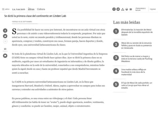 La Nación - UADE - Primer Clase Virtual en Latam - Desarrollo Argentonia - Leonardo Penotti