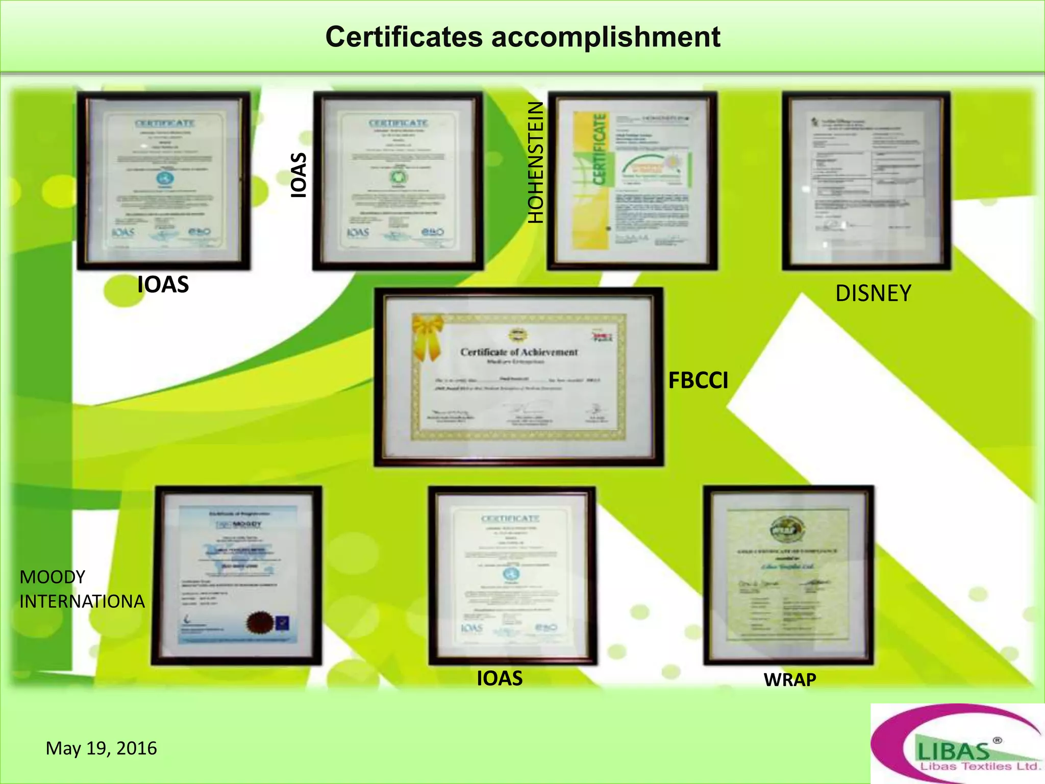 MOODY
INTERNATIONA
IOAS
IOAS WRAP
FBCCI
DISNEY
HOHENSTEIN
IOAS
Certificates accomplishment
May 19, 2016
 