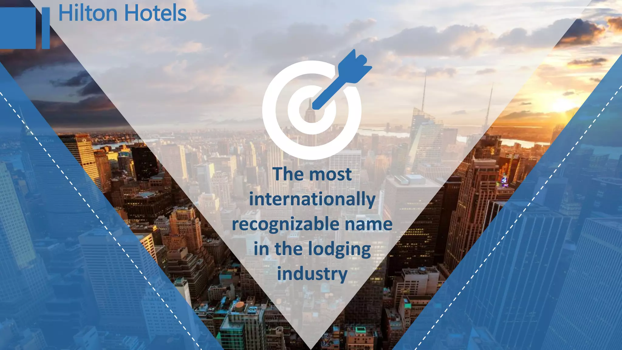 Hilton Hotels
The most
internationally
recognizable name
in the lodging
industry
 