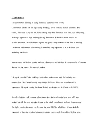 LIFE CYCLE COST CALCULATION MODELS FOR BUILDINGS | DOCX