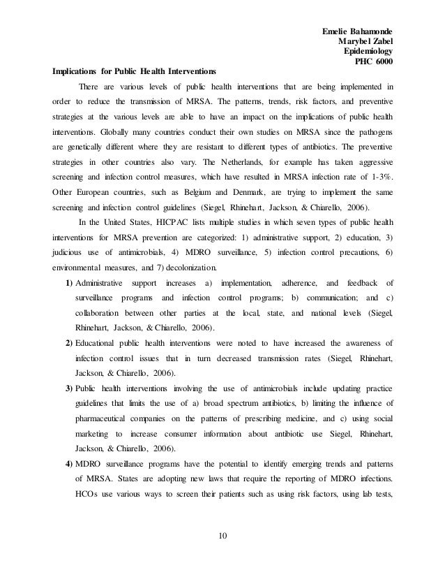 Epidemiology essay