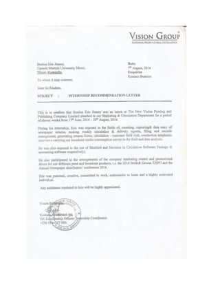 Eric Jimmy Busiisa CV