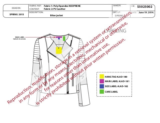Jacket - Tech pack example