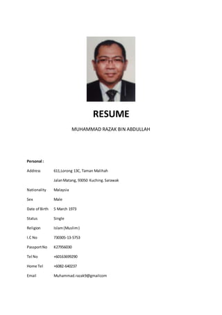 RESUME_razak_2015 | PDF