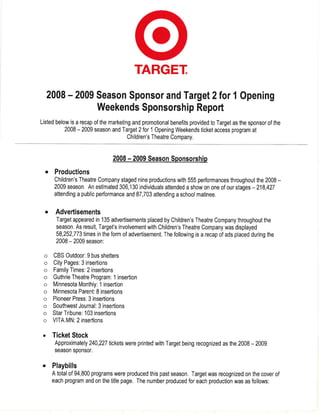 FY09 Target Report - Part I