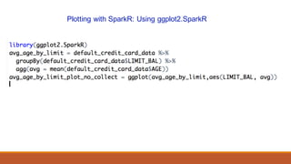 Plotting with SparkR: Using ggplot2.SparkR
 