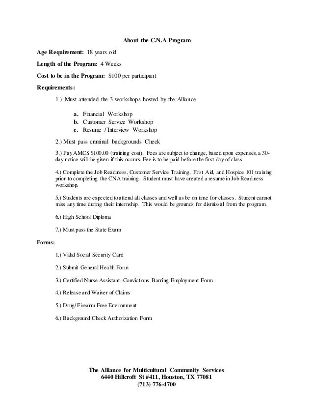 Cna Information Booklet