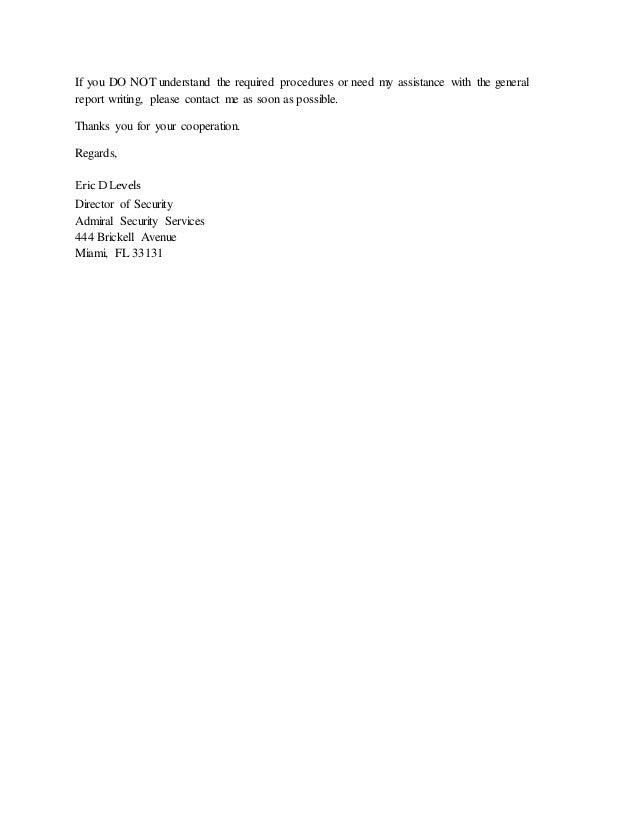 incident report writing and procedures memorandum 06 15 2016 incident report technical writing