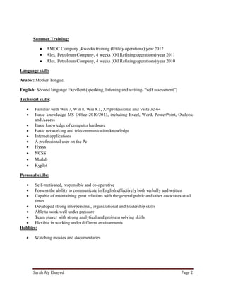 Curriculum Vitae Sarah Ibrahim