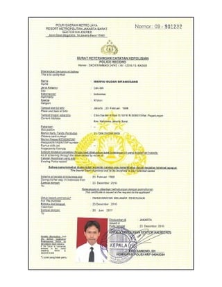Job application letter etc