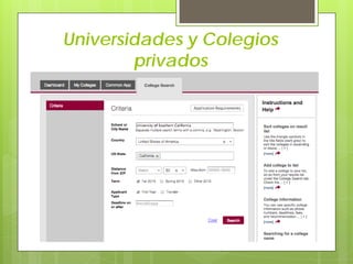Universidades y Colegios
privados
 