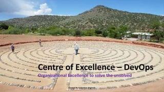 Centre of Excellence – DevOps
Organizational Excellence to solve the unsolved
Created By Sudarshan Angirash
 