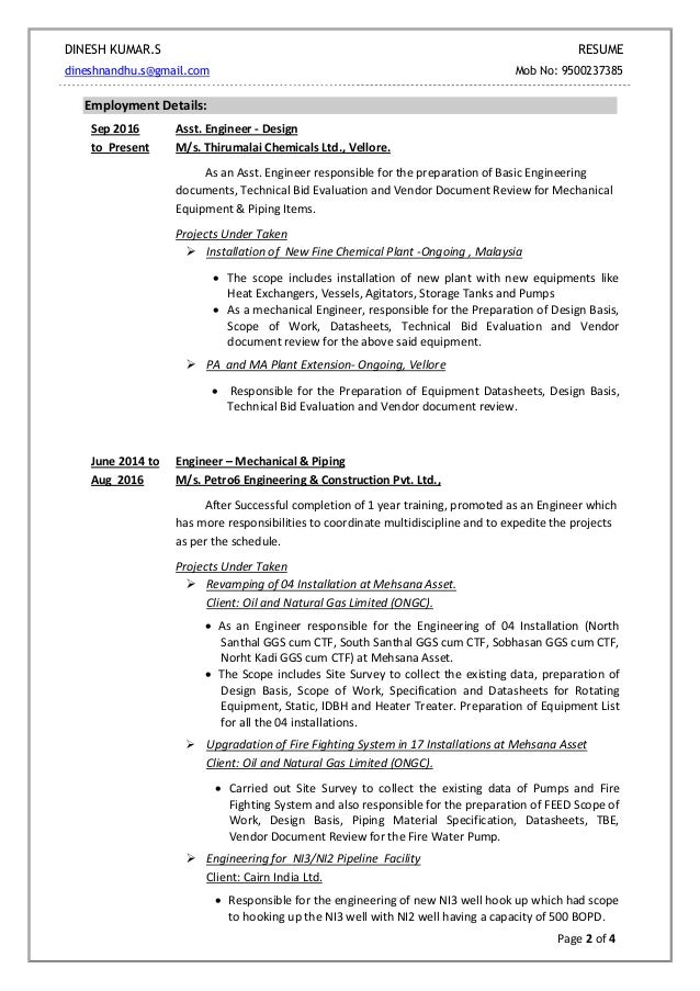 mechanical equipment list