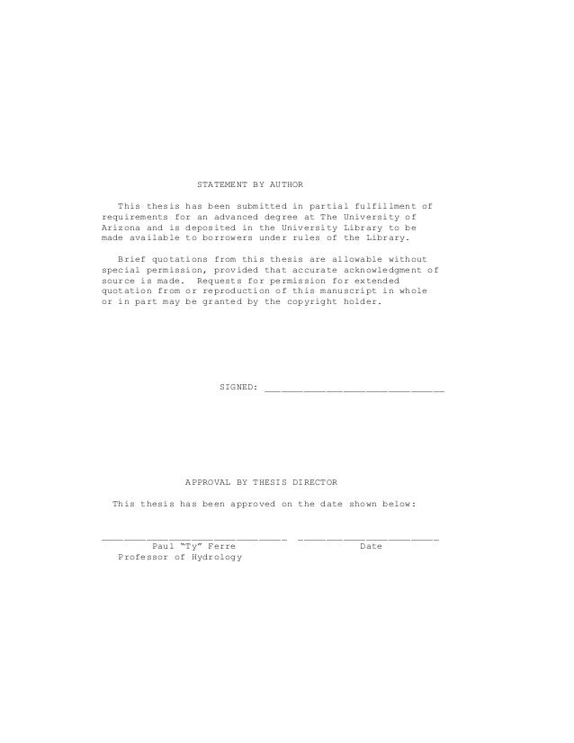 Dissertation university of arizona