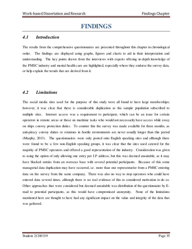 how to write findings chapter in dissertation