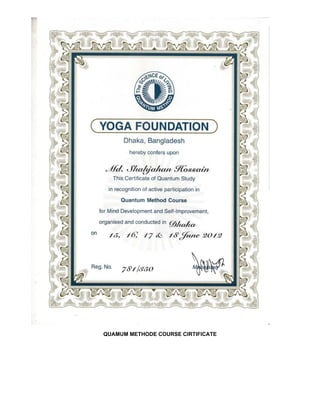 QUAMUM METHODE COURSE CIRTIFICATE
 