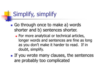 Editing and re writing tips | PPT