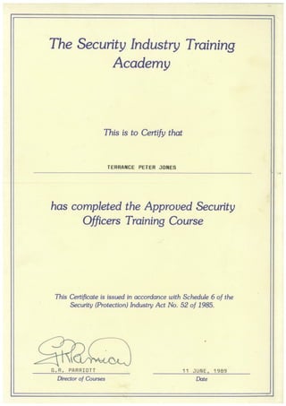 Security Officers Course - 1989