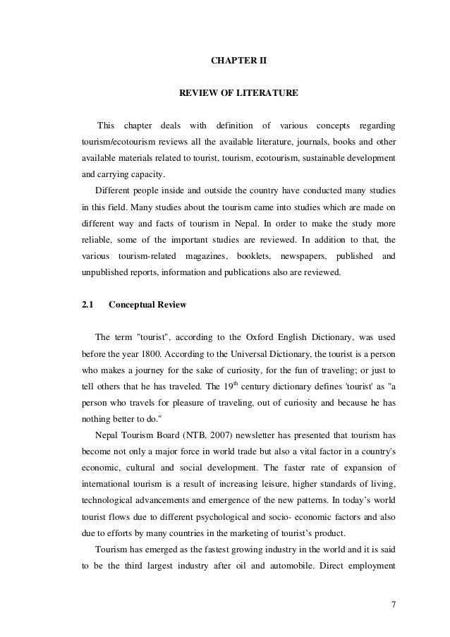 Tourism thesis proposal
