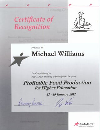 Food Production Certificate