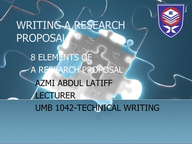8 Elements In A Research Proposal
