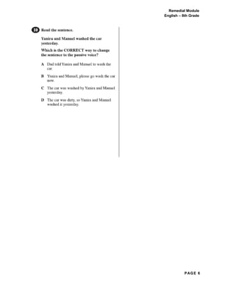 PAGE 6
Remedial Module
English – 8th Grade
 
