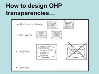 How to design OHP 
transparencies… 
 