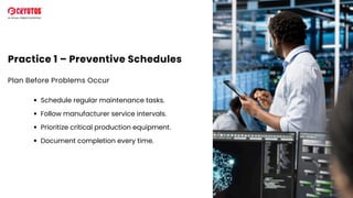 8 Equipment Maintenance Best Practices to Boost Service Uptime | PDF