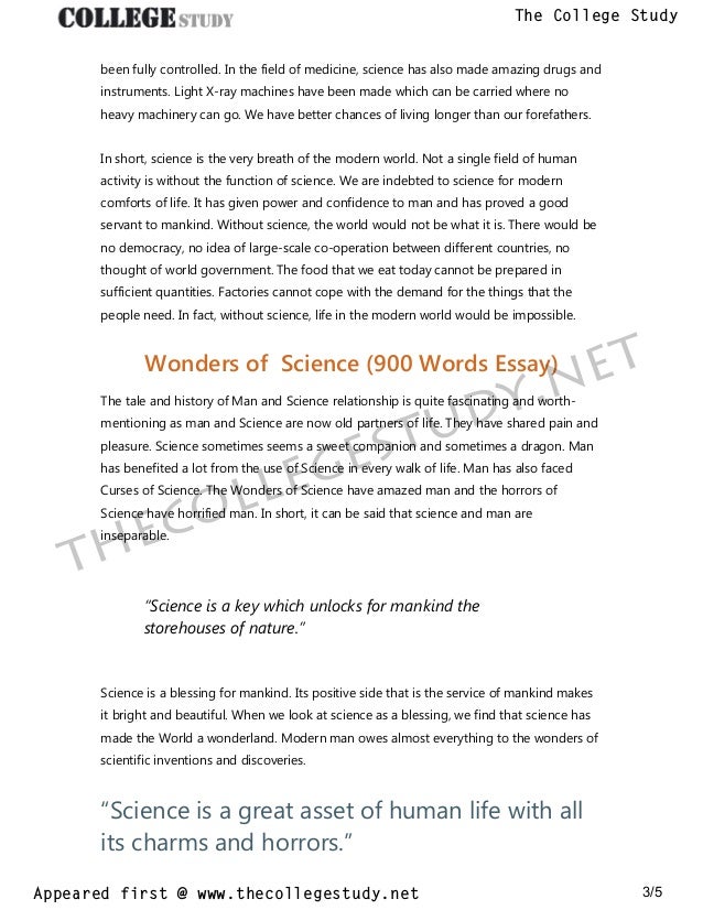 Wonder of science essay image