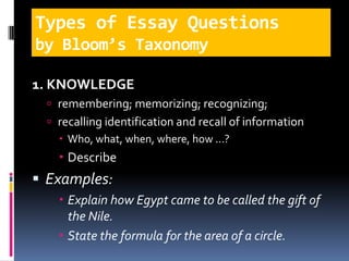 8 Essay Test