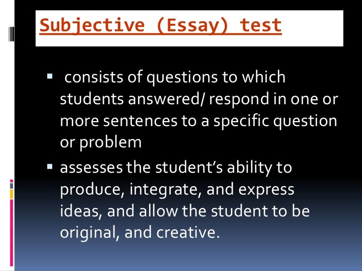 subjective essay example