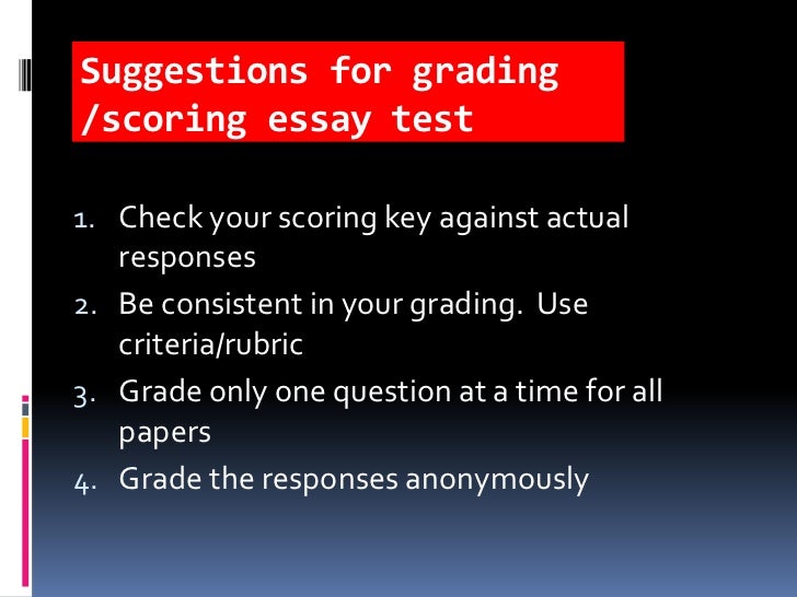criteria for essay test