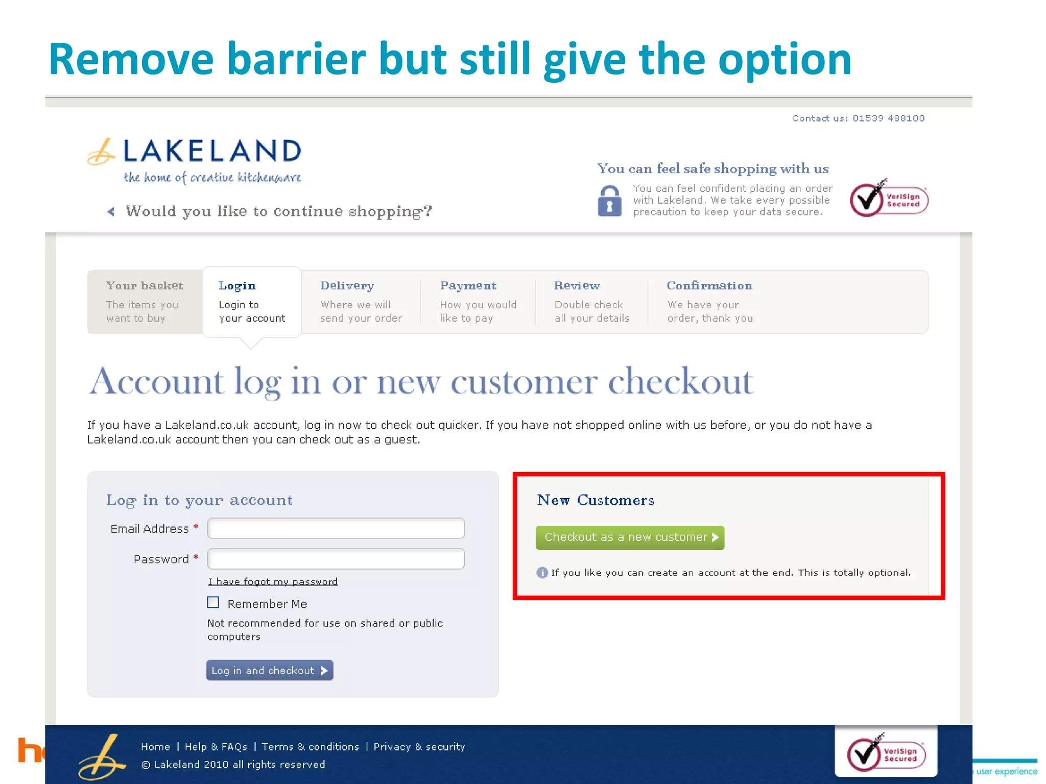 Remove barrier but still give the option 
