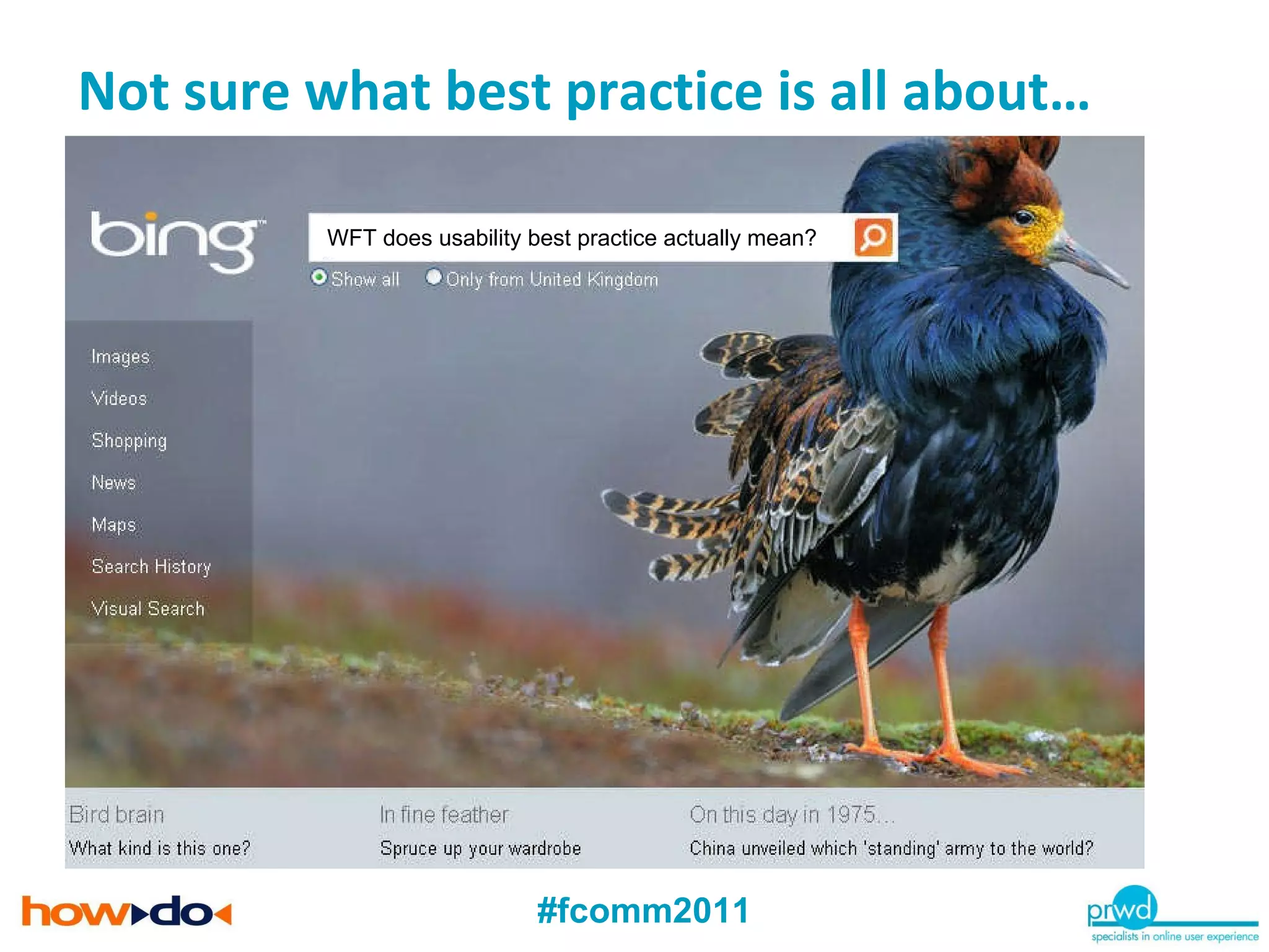 Not sure what best practice is all about… WFT does usability best practice actually mean? 