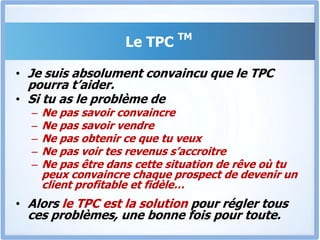 MODULE 3Ces stratégies vont te permettre de convaincre aisément tes prospects et les transformer en bons clients fidèles, et d’accroitre considérablement tes revenus de façon exponentielle (plusieurs millions par mois).Et la seule façon que nous avons de savoir si ces stratégies produiront des résultats pour toi, c’est en essayant. Voici mon offre.
