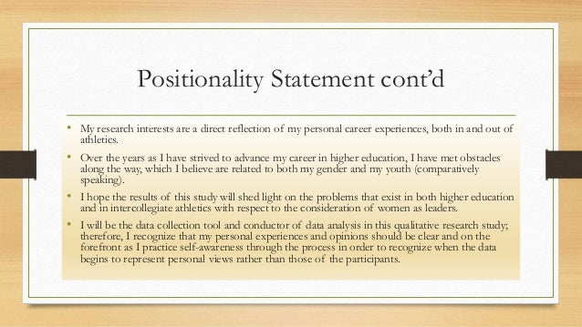 Dissertation positionality