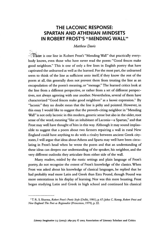 Mending wall essay