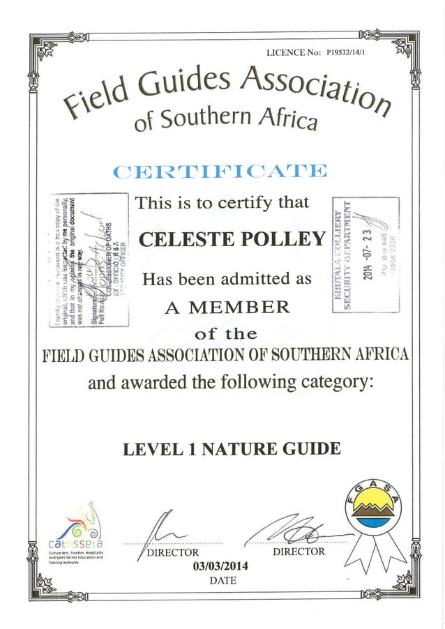 Certificate Field Guide Level 1
