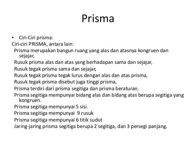 8 F3 Prisma Dan Limas