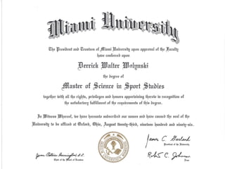 Miami University ohio degree