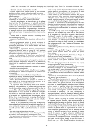 SCIENCE and EDUCATION a NEW DIMENSION PEDAGOGY and PSYCHOLOGY Issue 20