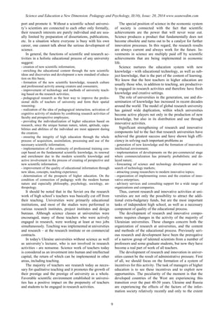 SCIENCE and EDUCATION a NEW DIMENSION PEDAGOGY and PSYCHOLOGY Issue 20