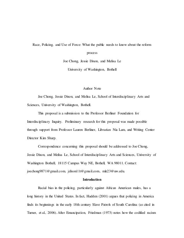 Research proposal on racism