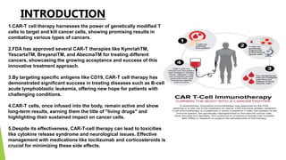 Chimeric antiGen receptor t cell therapy.pptx