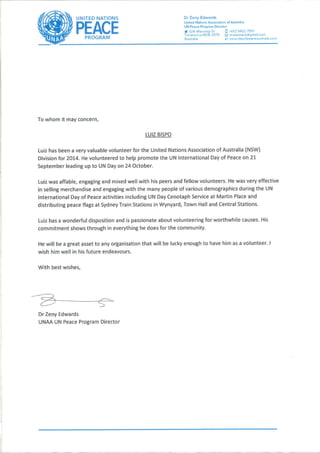 UNAA Reference Letter